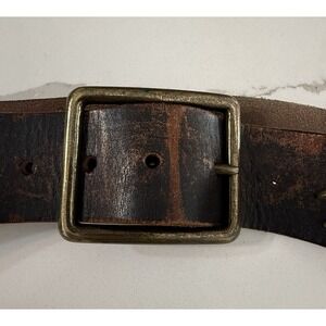 Bed Stu Hudson Bronze Tone Studded Brown Leather Belt Removable Buckle Women's L
